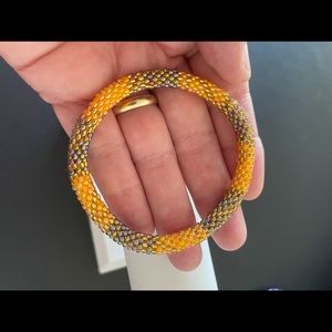 Hand beaded glass bracelet